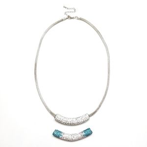 ✨SALE✨ Silver Interchangeable Bling Tube Necklace Set